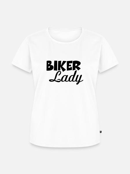Biker Lady - Frauen Premium Bio T-Shirt - Weiß