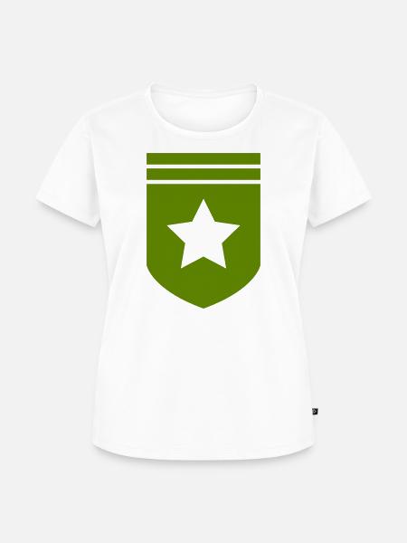 Grünes Wappenstern-Design - Frauen Premium Bio T-Shirt - Weiß