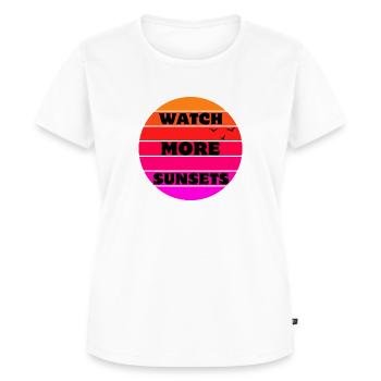 coucher de soleil, regarder plus / Sonnenuntergang - T-shirt Premium bio Femme - blanc - Devant - AI Model Female 172 dark (172cm)