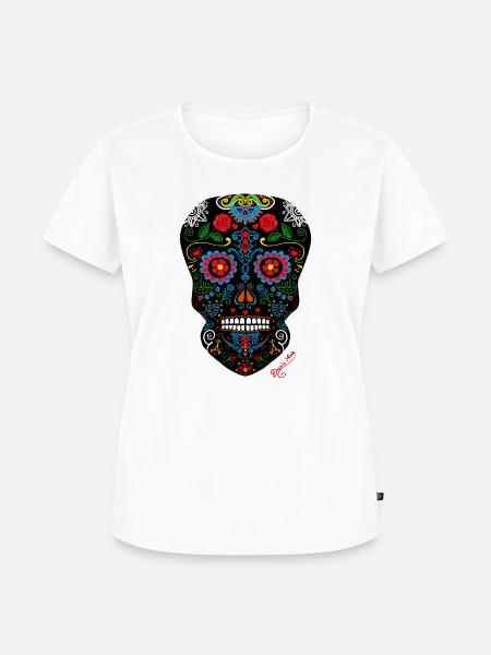 Mexikanischer Schädel - Frauen Premium Bio T-Shirt - Weiß