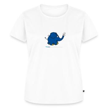 Der Elefant - trompetend - Frauen Premium Bio T-Shirt - Weiß - Vorne - AI Model Female 172 dark (172cm)