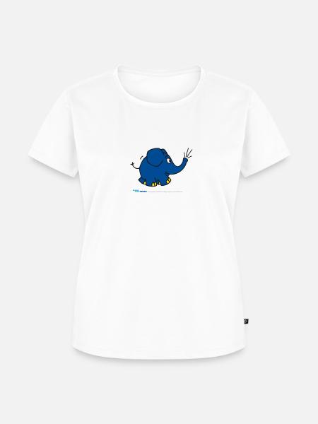 Der Elefant - trompetend - Frauen Premium Bio T-Shirt - Weiß