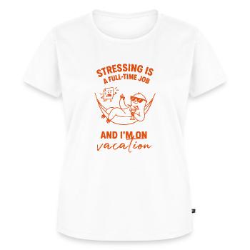 Relax no stress - Frauen Premium Bio T-Shirt - Weiß - Vorne - AI Model Female 172 dark (172cm)