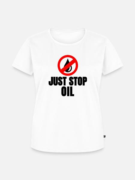 Just Stop Oil - Frauen Premium Bio T-Shirt - Weiß