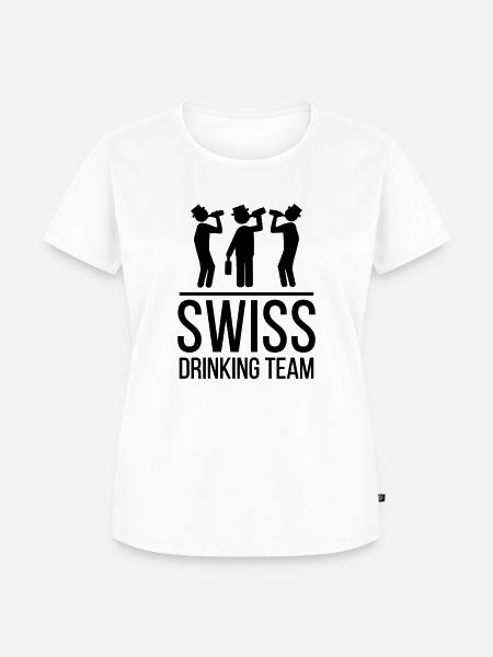 Swiss Drinking Team - Frauen Premium Bio T-Shirt - Weiß