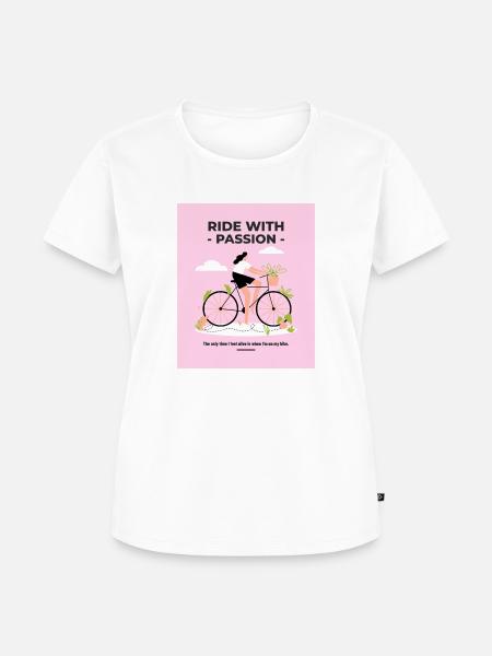 Ride with passion - Frauen Premium Bio T-Shirt - Weiß