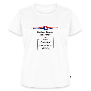 Meilleur Ouvrier de France MOF - T-shirt Premium bio Femme - blanc - Devant - AI Model Female 172 dark (172cm)
