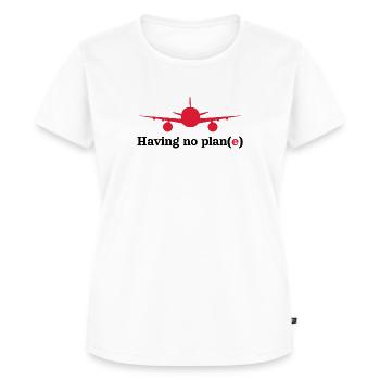 N’ayant pas de plan(e) - T-shirt Premium bio Femme - blanc - Devant - AI Model Female 172 dark (172cm)