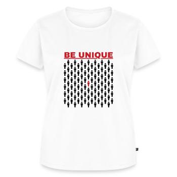 Sei einzigartig - Frauen Premium Bio T-Shirt - Weiß - Vorne - AI Model Female 172 dark (172cm)