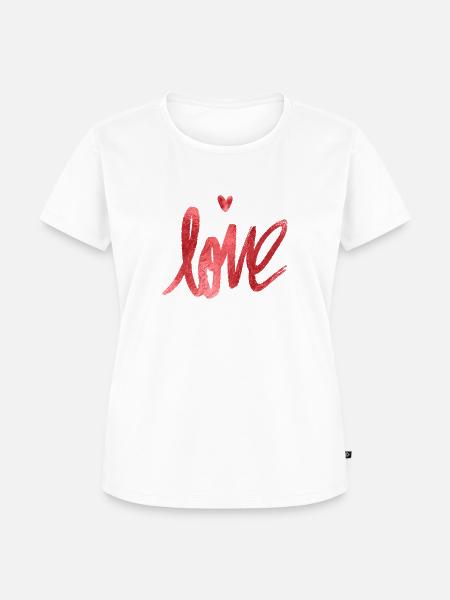 Metallischer Effekt Liebe - Frauen Premium Bio T-Shirt - Weiß