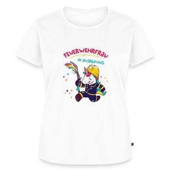 Feuerwehrfrau in Ausbildung Feuerwehr Kind Einhorn - Frauen Premium Bio T-Shirt - Weiß - Vorne - AI Model Female 172 dark (172cm)