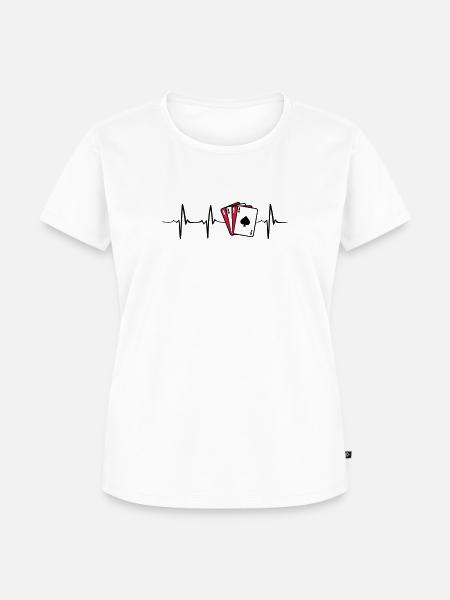 Poker Heartbeat - Frauen Premium Bio T-Shirt - Weiß