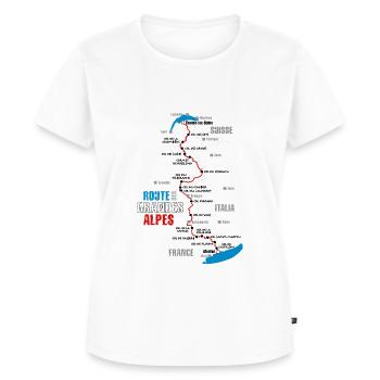Die Strecke der Route des Grandes Alpes (w) - Frauen Premium Bio T-Shirt - Weiß - Vorne - AI Model Female 172 dark (172cm)