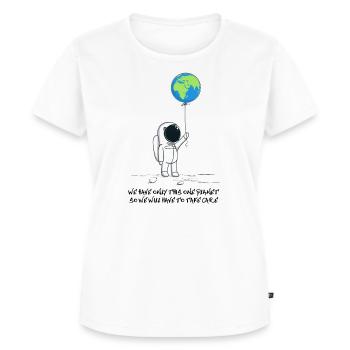 one planet - Frauen Premium Bio T-Shirt - Weiß - Vorne - AI Model Female 172 dark (172cm)
