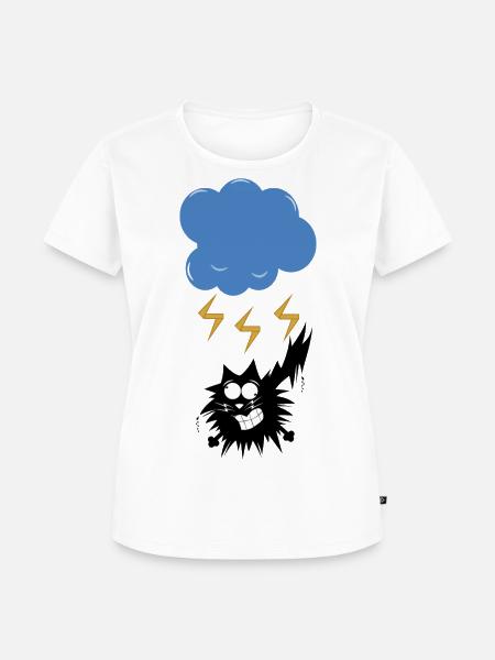 CAT STRUCK BY LIGHTNING - Frauen Premium Bio T-Shirt - Weiß