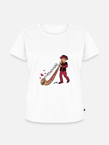 Alpenhorn - Frauen Premium Bio T-Shirt - Weiß