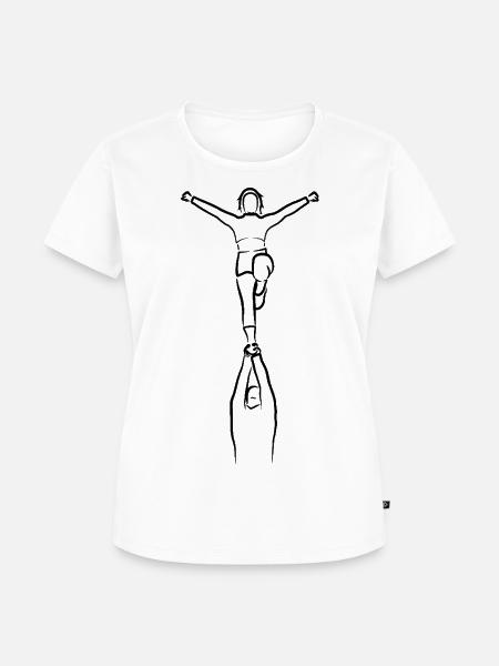 Cheerleaderin Zeichnung - Frauen Premium Bio T-Shirt - Weiß