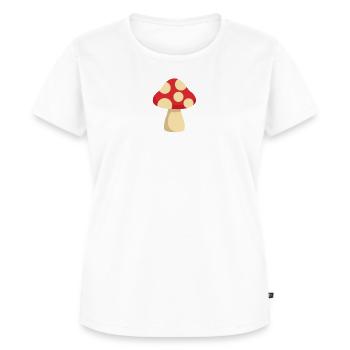 Glückspilz Glücksbringer Fliegenpilz Geschenk - Frauen Premium Bio T-Shirt - Weiß - Vorne - AI Model Female 172 dark (172cm)