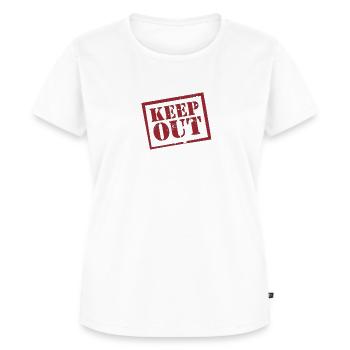 keep out - Frauen Premium Bio T-Shirt - Weiß - Vorne - AI Model Female 172 dark (172cm)