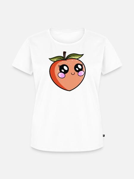 Kawaii Pfirsich - Frauen Premium Bio T-Shirt - Weiß