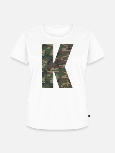 Robuster Buchstabe K im Tarnmuster! - Frauen Premium Bio T-Shirt - Weiß