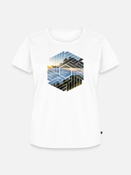 Dolomiten Berglandschaft Grafikdesign - Frauen Premium Bio T-Shirt - Weiß
