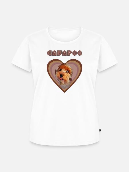 Cavapoo-Herz (Herbst) - Frauen Premium Bio T-Shirt - Weiß