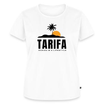 Tarifa - Ocean is a lifestyle - Women's Premium Organic T-shirt - white - Front - AI Model Female 172 dark (172cm)
