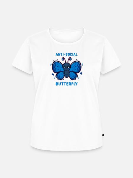 Antisozialer Schmetterling - Frauen Premium Bio T-Shirt - Weiß