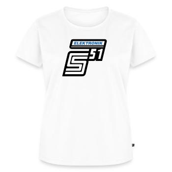 Emblème électronique Simson S51 (couleurs changeantes) - T-shirt Premium bio Femme - blanc - Devant - AI Model Female 172 dark (172cm)