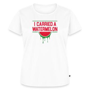 Ich trug eine Wassermelone Dirty Dancing - Frauen Premium Bio T-Shirt - Weiß - Vorne - AI Model Female 172 dark (172cm)