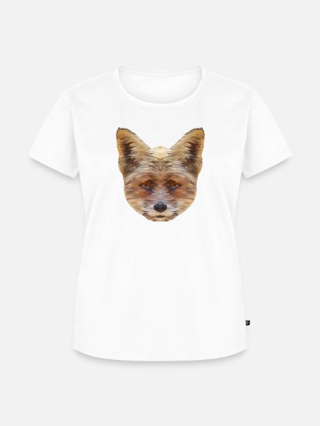 Fuchs Polygon - Frauen Premium Bio T-Shirt - Weiß