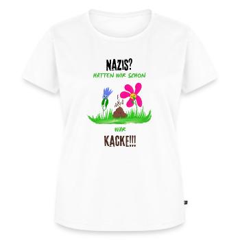 Nazis sind Kacke - Frauen Premium Bio T-Shirt - Weiß - Vorne - AI Model Female 172 dark (172cm)
