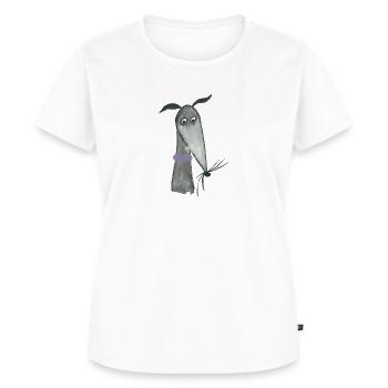 Windhund schwarz - Frauen Premium Bio T-Shirt - Weiß - Vorne - AI Model Female 172 dark (172cm)