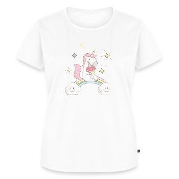 PRINTPAIR - muffin à la licorne sucré - T-shirt Premium bio Femme - blanc - Devant - AI Model Female 172 dark (172cm)