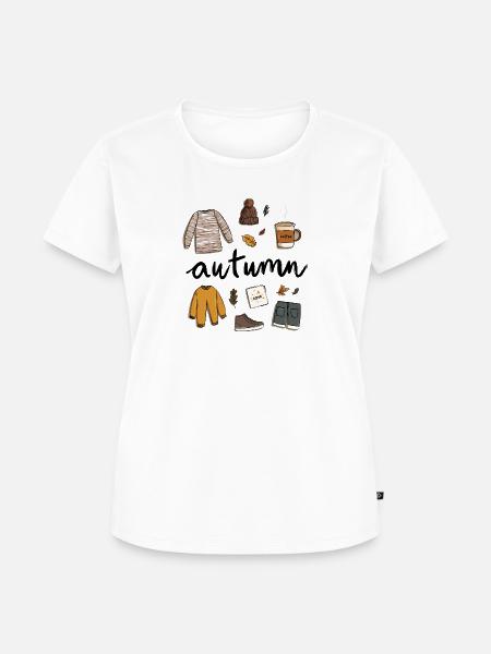 Autumn Vibes – Cozy Herbstillustration. - Frauen Premium Bio T-Shirt - Weiß