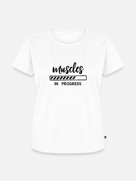 Muscles in progress - Frauen Premium Bio T-Shirt - Weiß