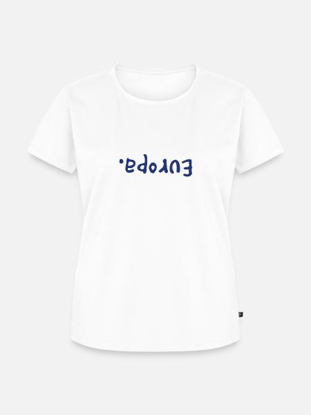 Europa. Auf dem Kopf - Frauen Premium Bio T-Shirt - Weiß