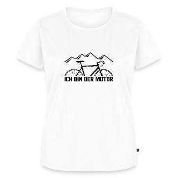 ich bin der Motor Bike Fahrrad Geschenk - Frauen Premium Bio T-Shirt - Weiß - Vorne - AI Model Female 172 dark (172cm)
