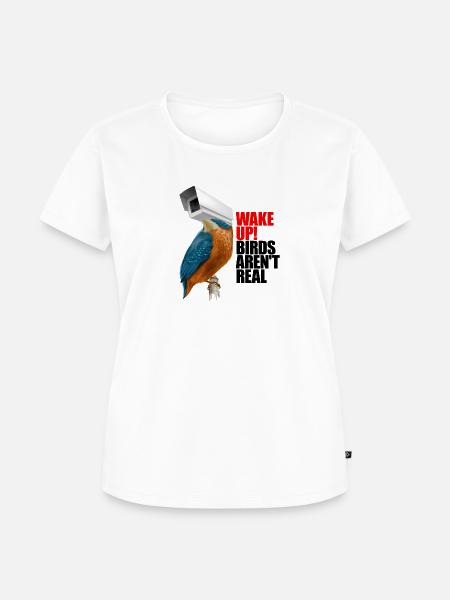 birds aren't real - Frauen Premium Bio T-Shirt - Weiß