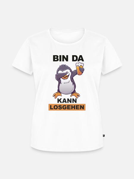 Dabbing Pinguin saufen Trinkspruch - Frauen Premium Bio T-Shirt - Weiß