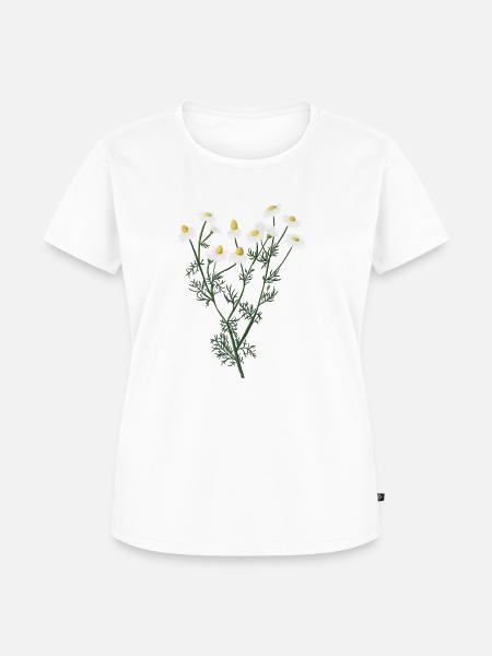 Kamille botanische Zeichnung - Frauen Premium Bio T-Shirt - Weiß