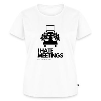 Je déteste les réunions - T-shirt Premium bio Femme - blanc - Devant - AI Model Female 172 dark (172cm)
