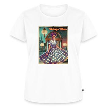 Vintage Vibes Jukebox - Women's Premium Organic T-shirt - white - Front - AI Model Female 172 dark (172cm)