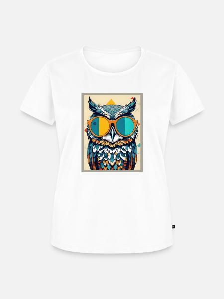Cool Owl - Frauen Premium Bio T-Shirt - Weiß