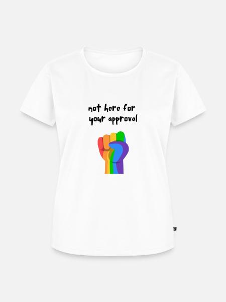 Regenbogen-Stolz-Faust - Frauen Premium Bio T-Shirt - Weiß