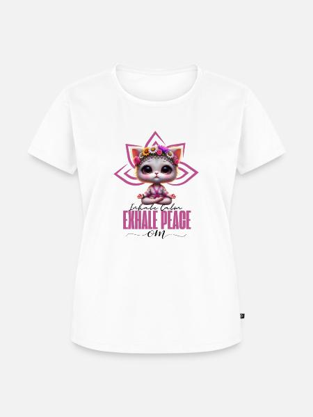 InhaleCalmExhalePeace - Frauen Premium Bio T-Shirt - Weiß