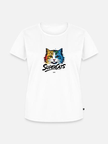 Supercats Logo 1 - Frauen Premium Bio T-Shirt - Weiß