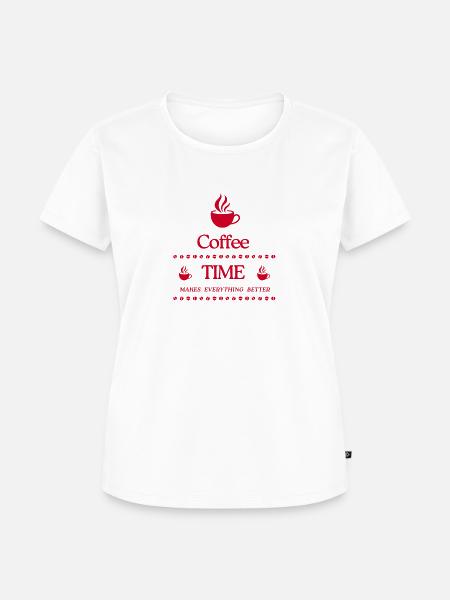 COFFEE TIME - Frauen Premium Bio T-Shirt - Weiß