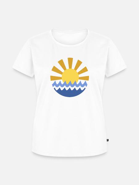 Sonne Welle Wasser Meer Symbol - Frauen Premium Bio T-Shirt - Weiß